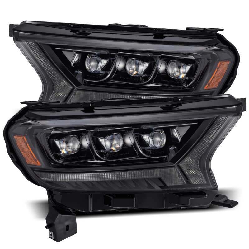 AlphaRex NOVA LED Projector Headlights for 2019–2022 Ford Ranger, Alpha Black, Plank Style