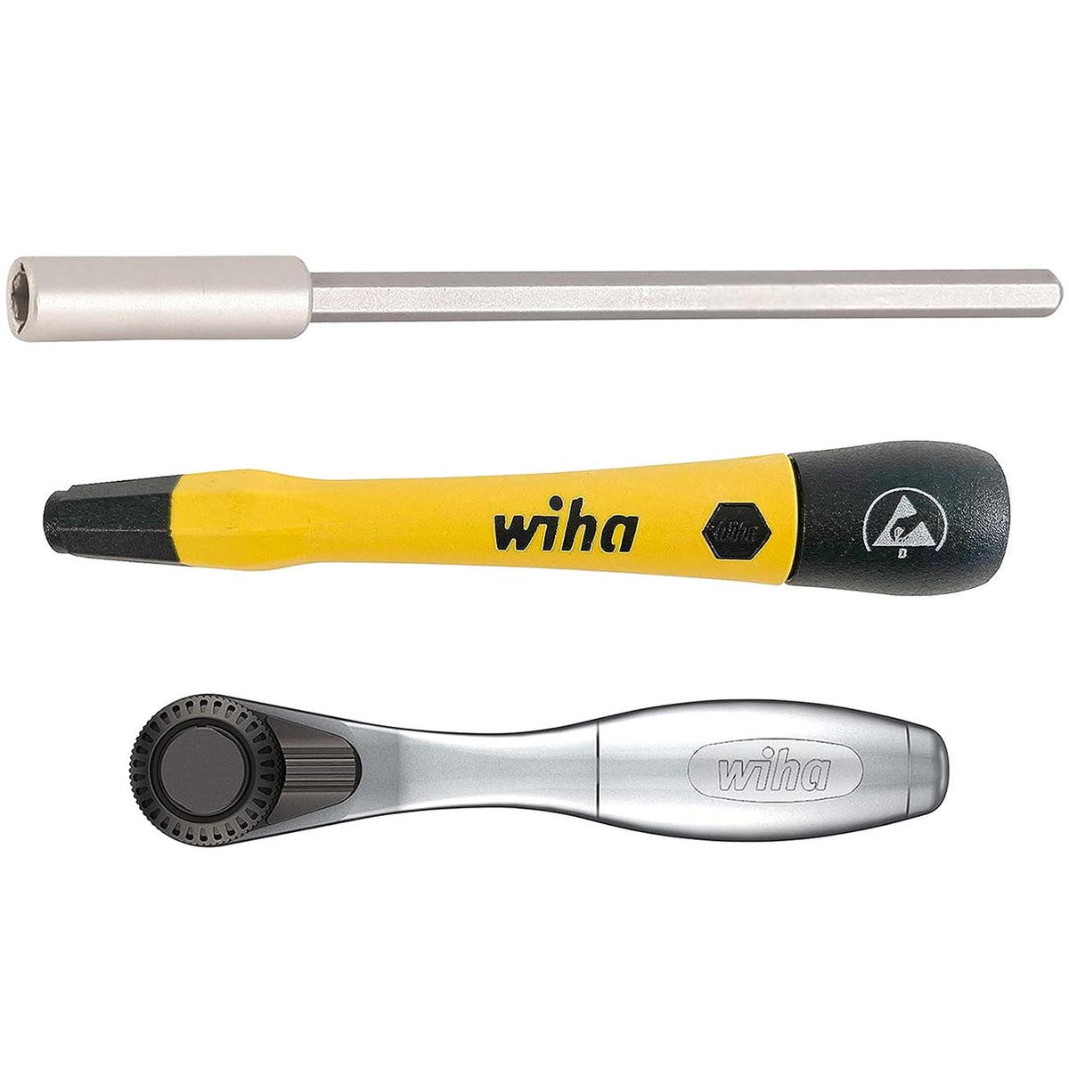 Wiha System 4 ESD-Safe Master Technician Ratchet and MicroBits Set, 65-Piece