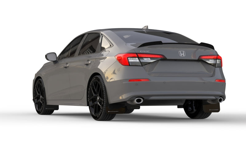 Rally Armor 2022 Honda Civic (Incl. Si/Sport/Touring) UR Black Mud Flap w/ Blue Logo