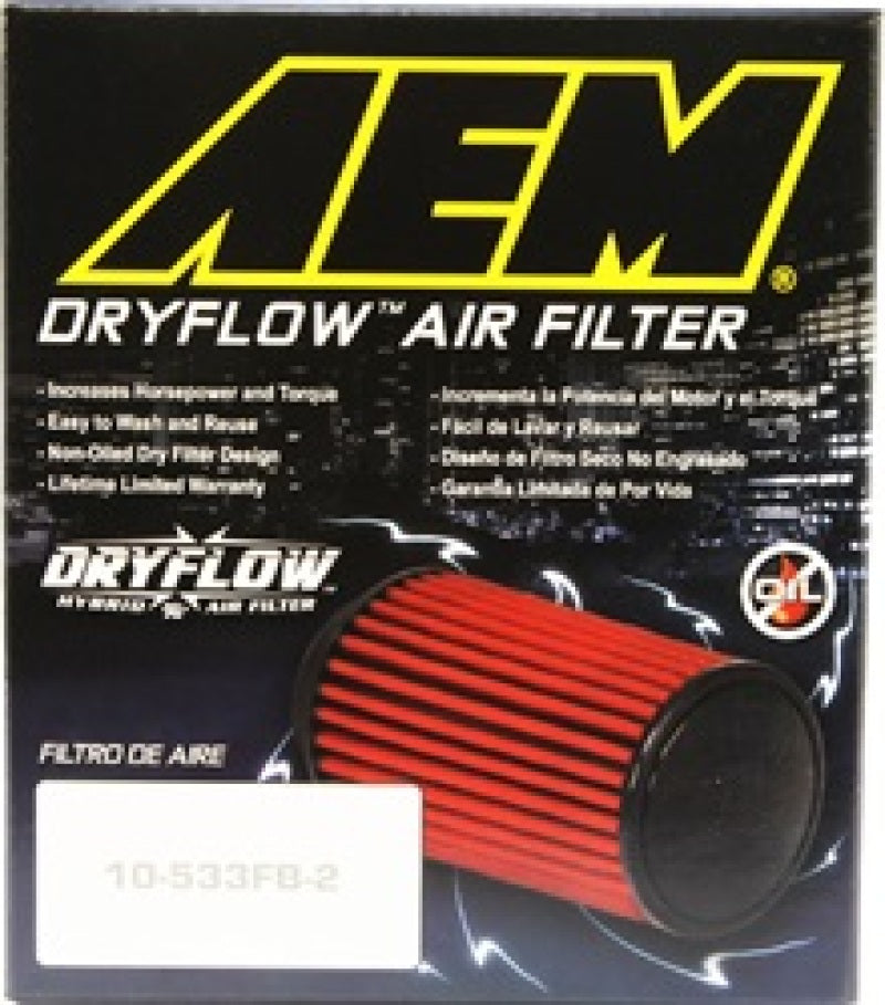 AEM Induction 21-206DK Dryflow 4.50-Inch Short-Neck 5-Inch Element Clamp-On Air Filter