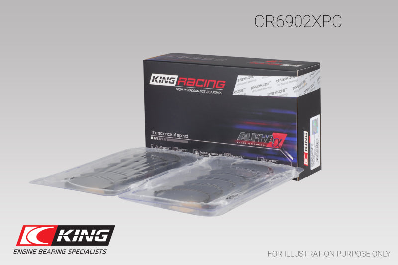 King Engine Bearings CR6902XPC0.25 pMaxKote Rod Bearing Set for Nissan VQ35HR, VQ37VHR and VR30DTT, +0.25 mm