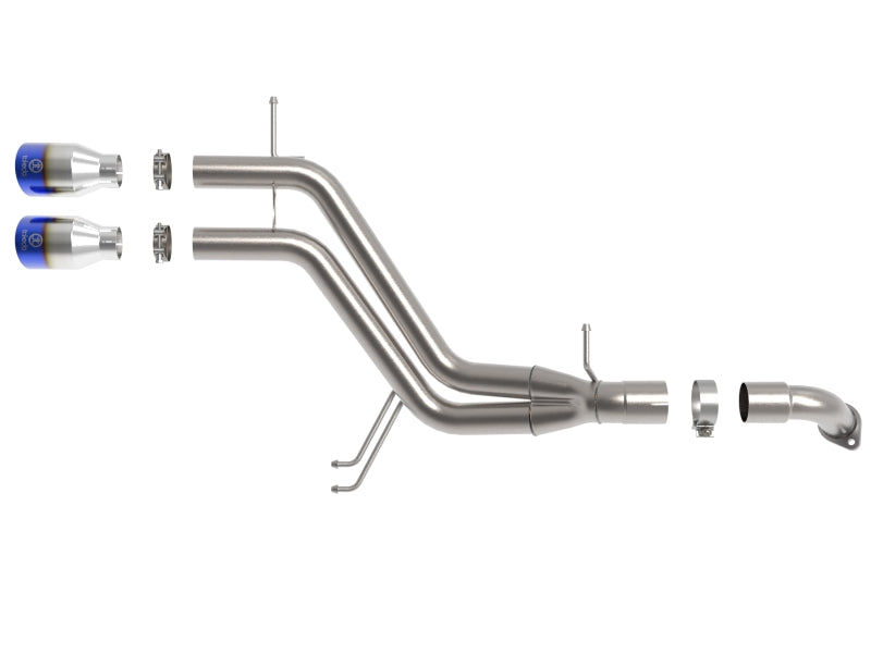 aFe Takeda 49-37019-L Axle-Back Exhaust with Blue Flame Tips for 2013-2017 Hyundai Veloster 1.6L