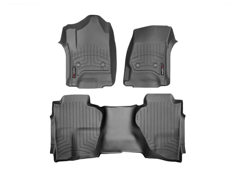 WeatherTech 14+ Chevy Silverado 1500 Crew and Double Cab Front and Rear FloorLiners - Black