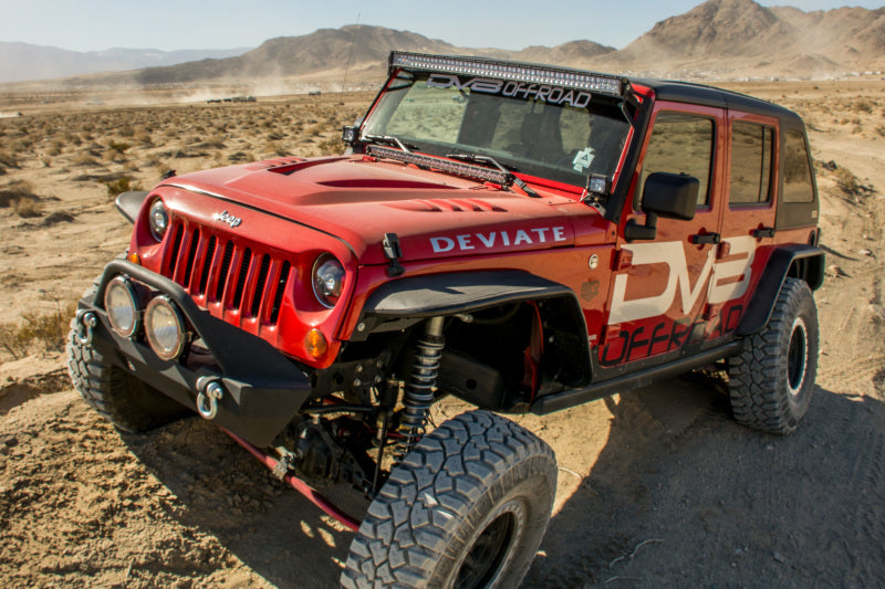 DV8 Offroad DVEFENDB-02 2007-2018 Jeep Wrangler JK Flat Tube Fender Flares, Front and Rear