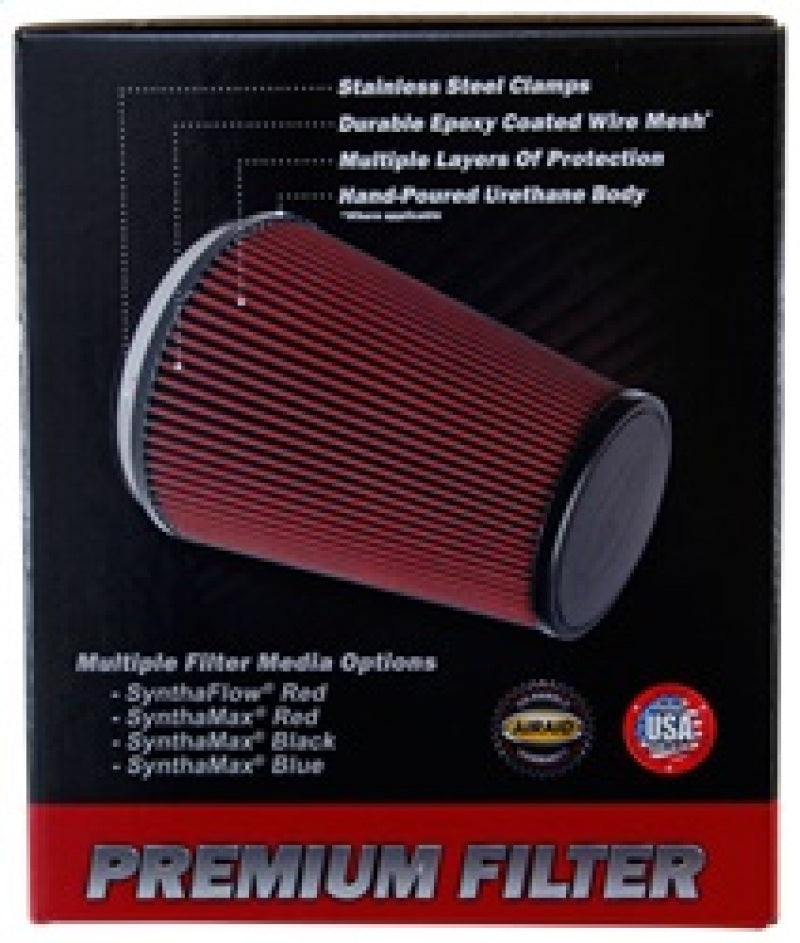 Airaid Premium Replacement Air Filter AIR-721-243, Dry Black Media, Clamp-On Universal Fit