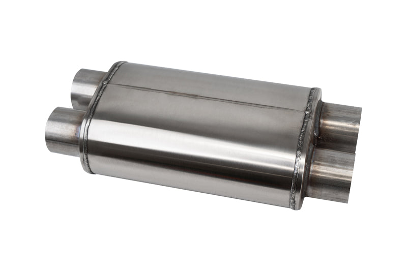CORSA Performance Pro-Series 304 Stainless Steel Packed Resonator - 3-Inch Dual Inlet and Outlet, 19-Inch Overall Length