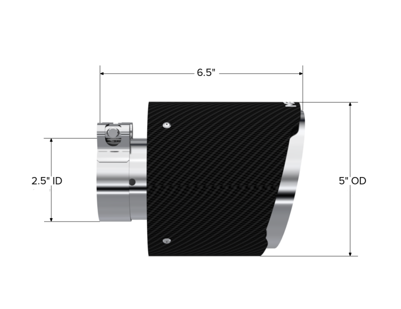 MBRP T5190CF Universal Carbon Fiber Exhaust Tip, 2.5-Inch Inlet, 5-Inch Outlet
