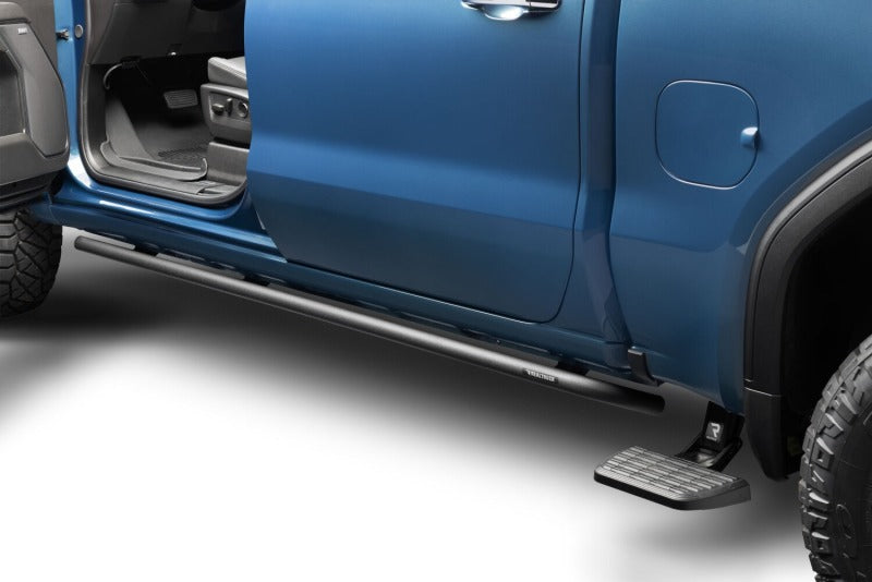 AMP Research BedStep2 Flip-Down Side Step for 2019-2026 Chevrolet Silverado and GMC Sierra 1500 Short Bed - 75415-01A