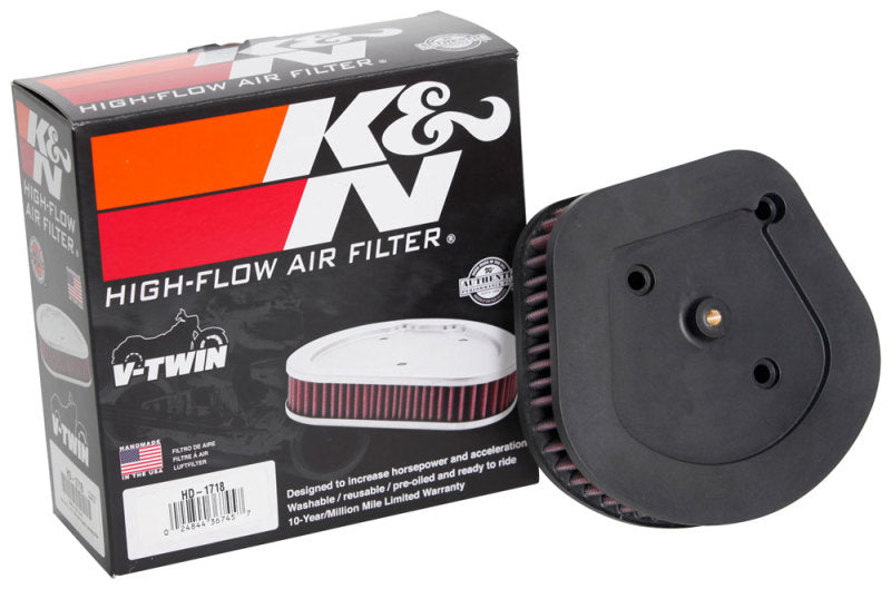 K&N Engineering KNnHD-1718 High-Flow Replacement Air Filter for 2018 Harley-Davidson FXLR Low Rider