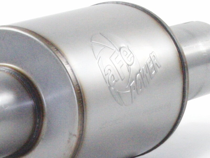 aFe Atlas 4-Inch Aluminized Steel Cat-Back Exhaust with Muffler and Polished Tip, Part Number 49-03041-P, for 2011-2013 Ford F-150 3.5L EcoBoost V6