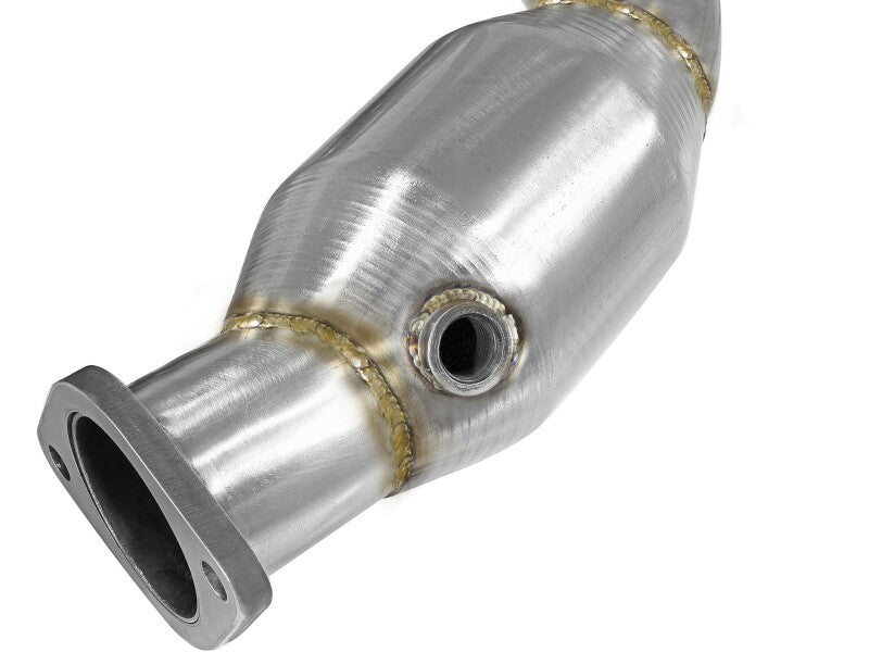aFe Twisted Steel 304 Stainless Steel Long Tube Header with High-Flow Catalytic Converter, 48-36005-1HC