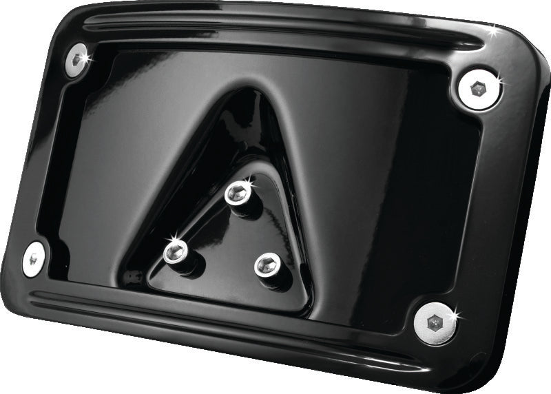 Kuryakyn Curved Laydown License Plate Frame Gloss Black - Part 3148