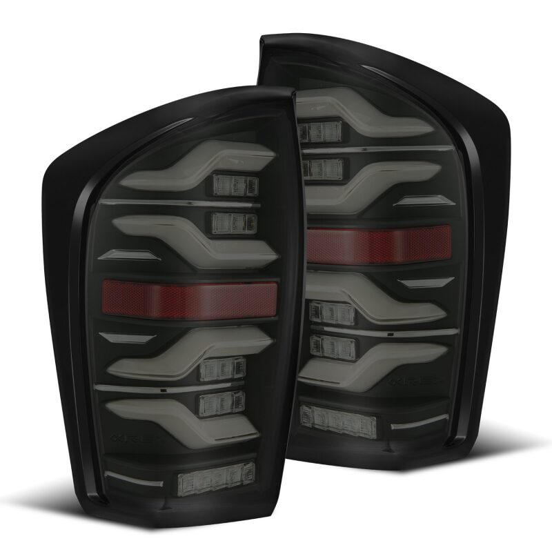 AlphaRex LUXX LED Taillights for 2016–2021 Toyota Tacoma, Black Housing, Activ Light and Sequential Signals – ARX680090