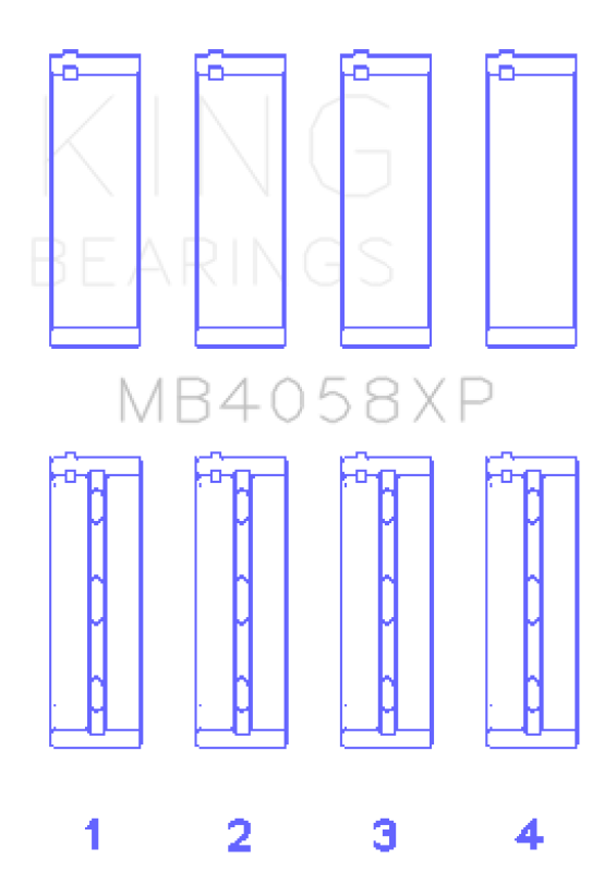 King Engine Bearings MB4058XPSTDX Nissan VQ35DE Performance Main Bearing Set - STDX