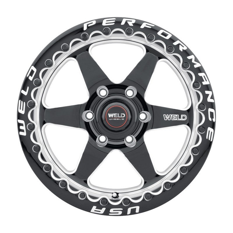 Weld 20x10 Ventura 6 Beadlock 6x135 ET38 BS7.00 Gloss BLK MIL DIA 87.1