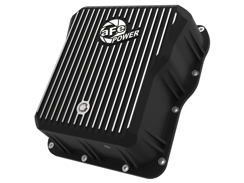aFe POWER Pro Series Transmission Pan with Machined Fins, Black, GM Diesel Trucks, Part Number 46-70072