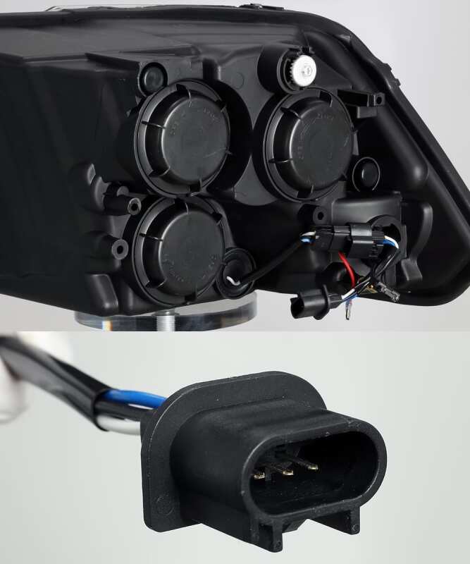 AlphaRex LUXX Series Projector Headlights for 2009–2013 Dodge Ram 1500 and Ram 2500, Plank Style, Black Housing – ARX880539