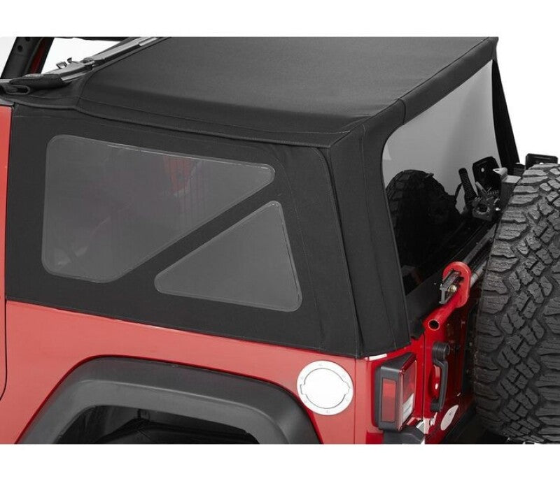 Bestop 07-18 Jeep Wrangler JK 2-Door Window Set - Premium Black Twill Replacement for Supertop and Replace-A-Top