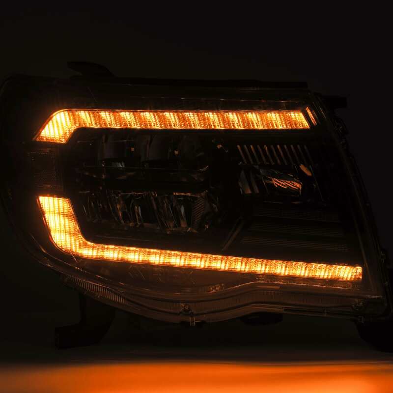 AlphaRex LUXX Crystal Plank-Style Headlights for 2005–2011 Toyota Tacoma – Alpha Black with Activation Light and DRL