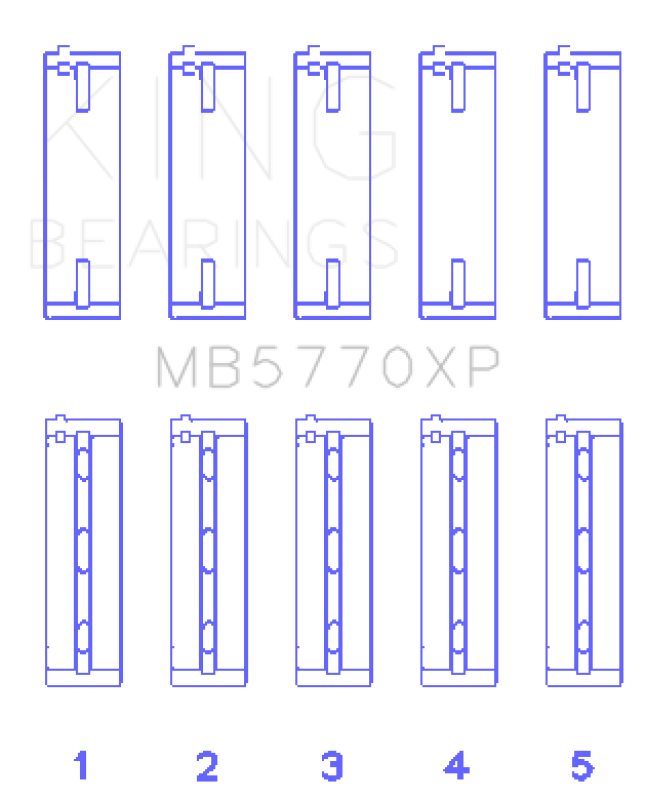 King Engine Bearings MB5770XP Standard Size Main Bearing Set for Nissan VK45DD/DE 4.5L