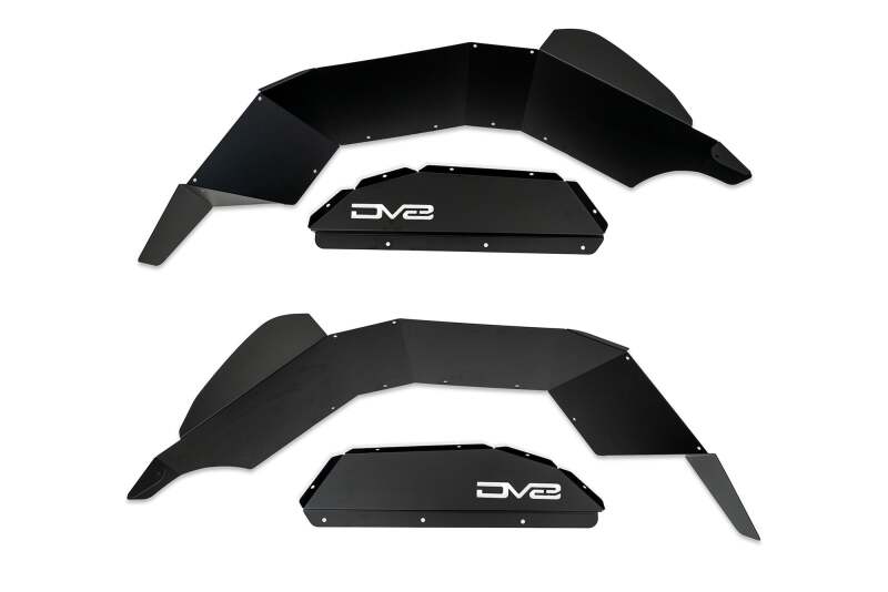 DV8 Offroad Rear Inner Fender Liners for 2020-2025 Jeep Gladiator JT, Satin Black - dveINFEND-07RB