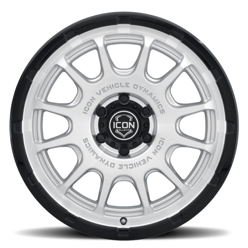 ICON Alloys Rancho 20x9 Wheel - Silver Machined with Gloss Black Lip for SUVs and Trucks