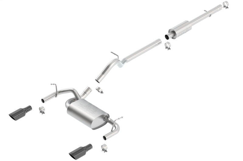 Borla Touring Cat-Back Exhaust System for 2012-2018 Jeep Wrangler JKU 3.6L V6, 4-Door 4WD, Part Number 140459BC