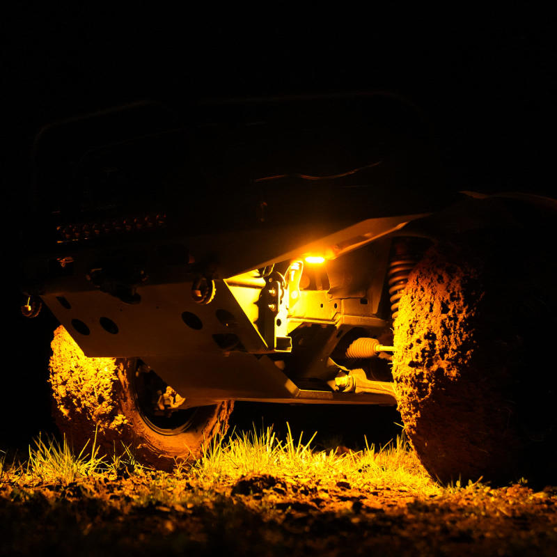 KC HiLiTES Cyclone V2 2in. LED Accessory Light 5w Flood Beam (Single) - Amber Lens