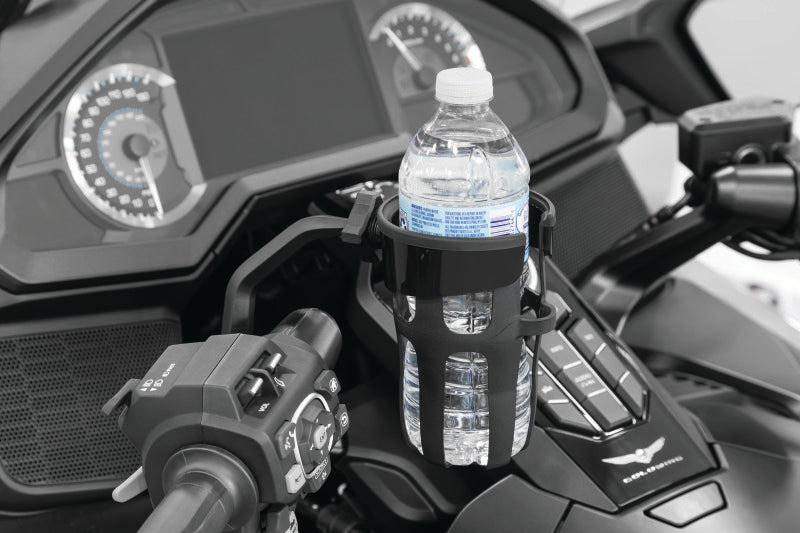Kuryakyn 6495 Reflex Drink Holder for Honda Gold Wing DCT, Left-Side Handlebar Mount, Black