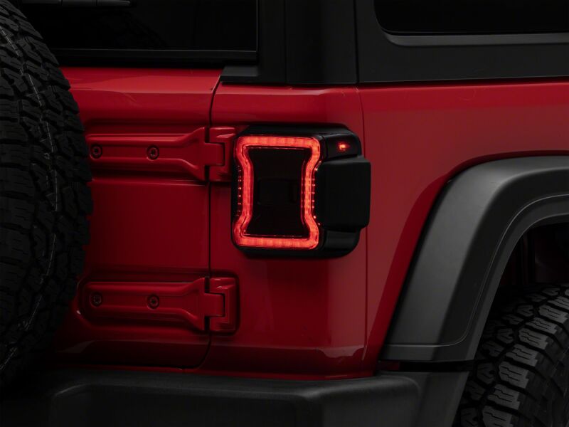 Raxiom Jeep Wrangler JL LED Tail Lights with Red Housing and Smoked Lens - Part RAXJ181425