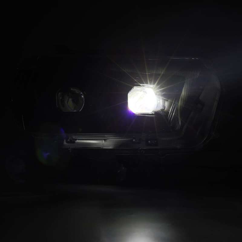 AlphaRex LUXX LED Projector Headlights for 2010-2013 Toyota 4Runner, Alpha Black, Plank Style, ARX880756