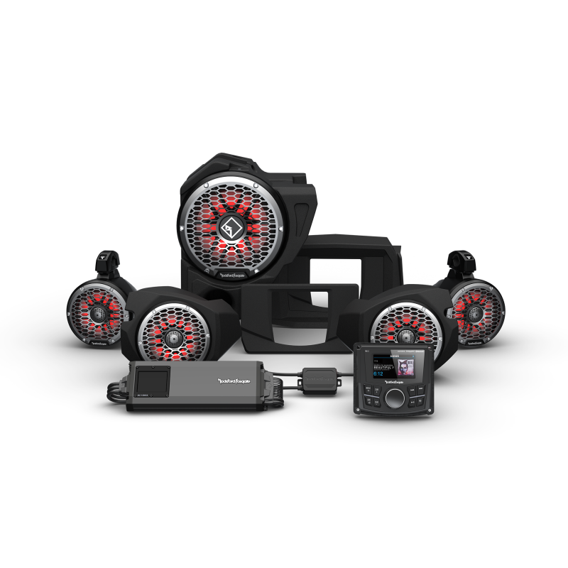 Rockford Fosgate RZR14-STG5 1500w, Color Optix Front Speakers, Color Optix Sub & - View 1