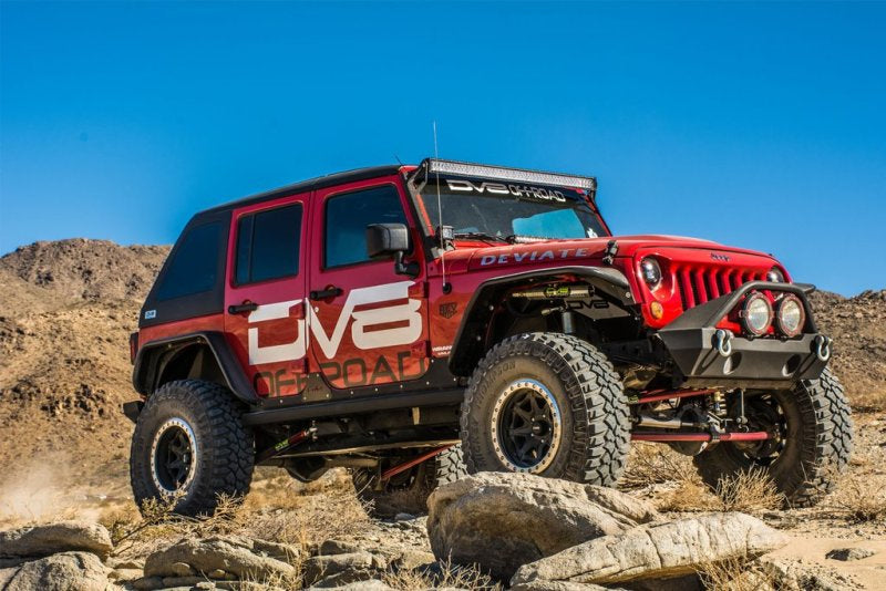DV8 Offroad DVEFENDB-02 2007-2018 Jeep Wrangler JK Flat Tube Fender Flares, Front and Rear