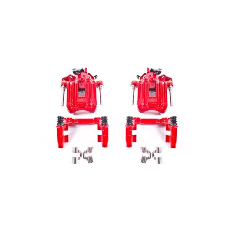 Power Stop 00-06 Audi TT Quattro Rear Red Calipers w/Brackets - Pair