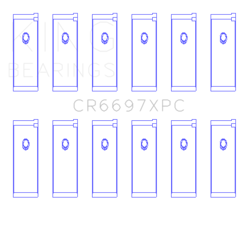 King Engine Bearings CR6697XPCSTDX Nissan RB25/RB26 24V Coated Performance Rod Bearing Set, STDX