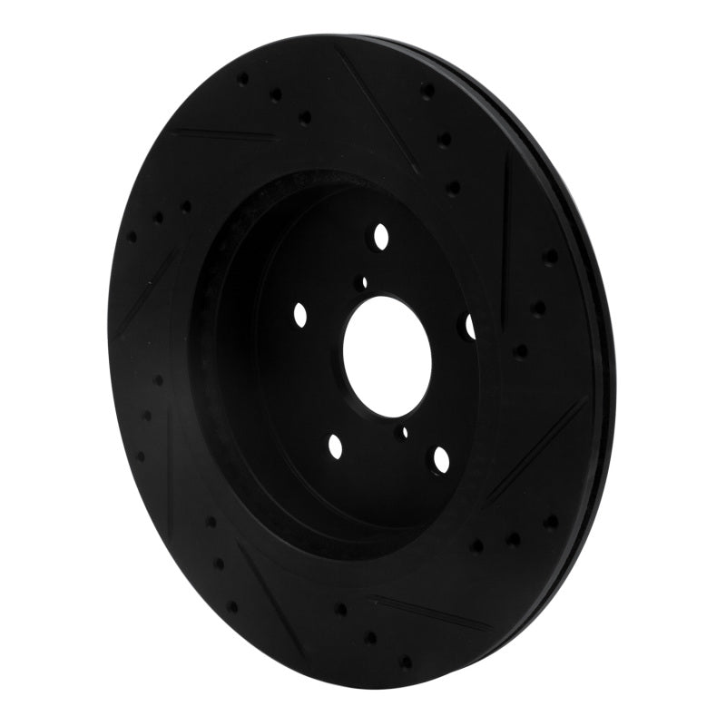 R1 Concepts RNC633-13028L Rear Left Drilled and Slotted Black Brake Rotor for Subaru Legacy and Outback
