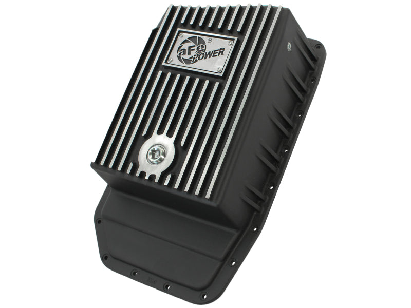 aFe POWER Pro Series Transmission Pan, Black with Machined Fins, Ford F-150 6R80, Part Number 46-70172