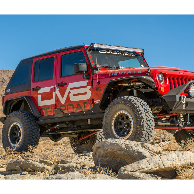 DV8 Offroad DVEFENDB-02 2007-2018 Jeep Wrangler JK Flat Tube Fender Flares, Front and Rear