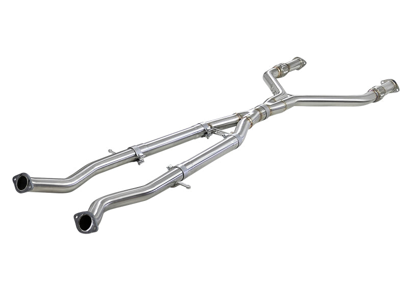aFe Takeda 49-36131 2.5-Inch to 3-Inch 304 Stainless Steel Y-Pipe and Mid-Pipe Exhaust System for Infiniti Q50/Q60 3.0L V6 Twin Turbo