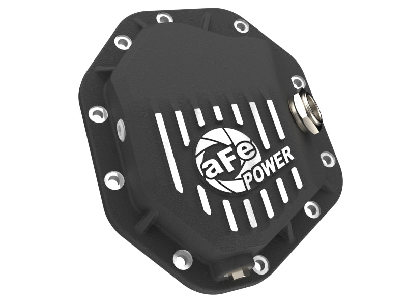 aFe Street Series Front Differential Cover Black with Machined Fins, AFE46-71430B, for 2019–2026 GM Trucks and SUVs