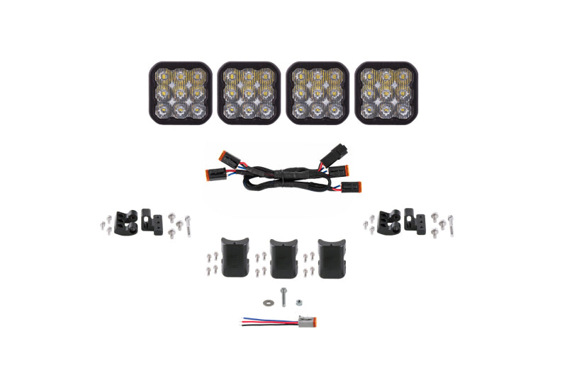 Diode Dynamics SS5 Pro Universal CrossLink 4-Pod Lightbar, White Driving – DD7252