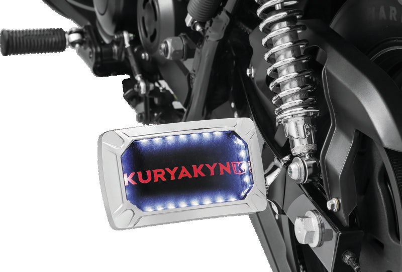 Kuryakyn Nova Curved Horizontal Mount Side License Plate Holder Chrome - 3192