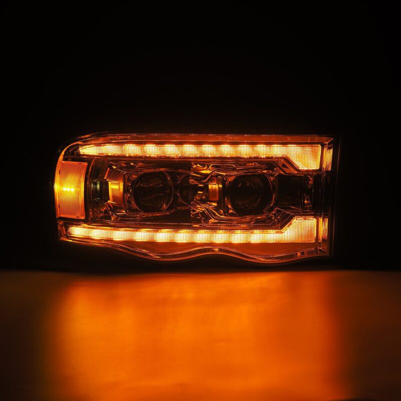 AlphaRex LUXX LED Projector Headlights for 2002-2005 Dodge Ram 1500, Plank Style Chrome - ARX880568