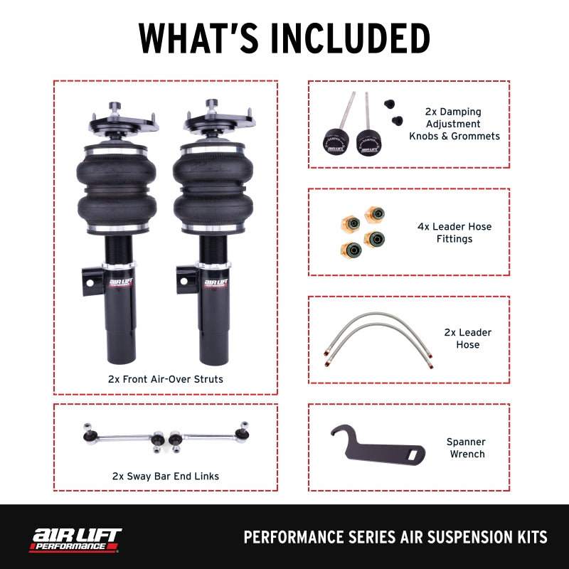 Air Lift Performance 76003 Front Air Suspension Kit for Audi A3, S3, RS3, TT, Volkswagen GTI and Golf