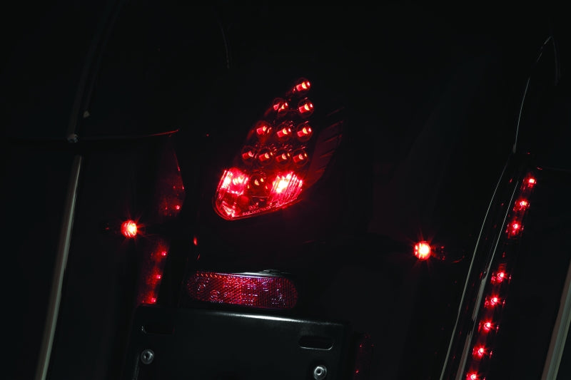Kuryakyn Micro 1000 Dual-Function LED Turn Signals, Smoke Lens, Red/Red/Amber, Satin Black – Part Number 2534