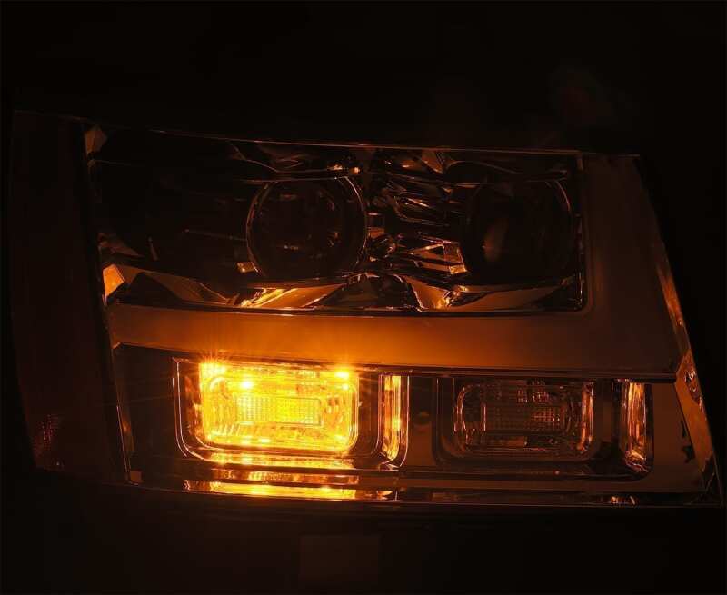 AlphaRex PRO-Series LED Projector Headlights for 2007-2014 Chevrolet Tahoe, Plank Style, Black Housing