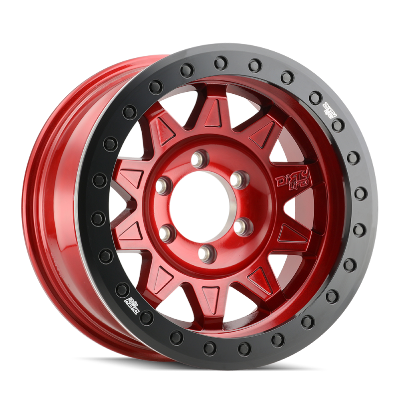 Dirty Life Roadkill Race 9302 17x9 Beadlock Wheel, 5x127, -14mm Offset, Crimson Candy Red