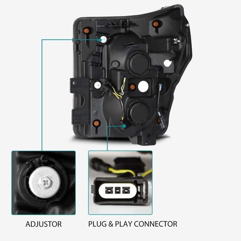 AlphaRex LUXX-Series Projector Headlights for 2011-2016 Ford F-250/F-350 Super Duty, Plank Style, Alpha Black, Part ARX880143