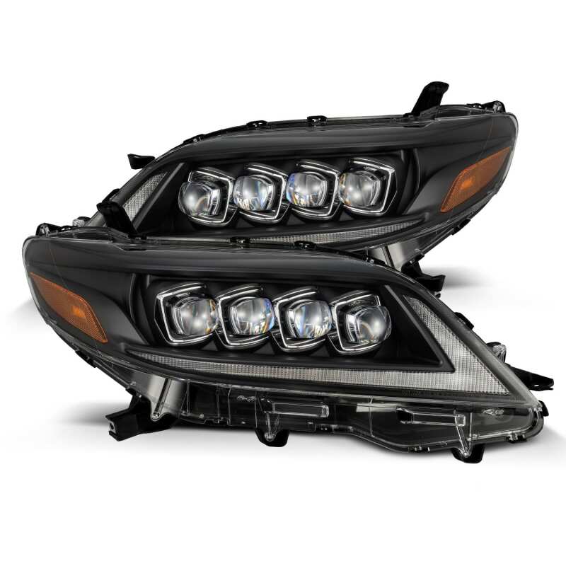 AlphaRex NOVA LED Projector Headlights for 2011–2012 Toyota Sienna, Plank Style, Black Housing