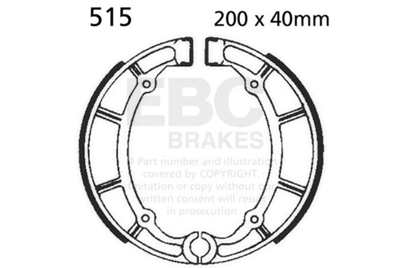 EBC Powersports EBC515 Rear Brake Shoes for Select Yamaha Motorcycles